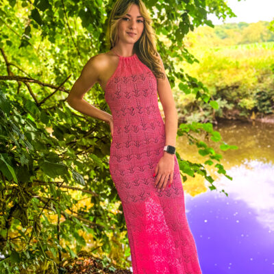 Longue robe rose 25908