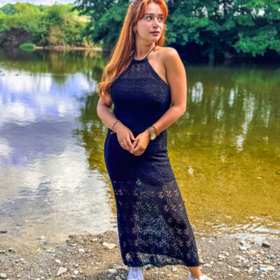 Robe maille noire 25908