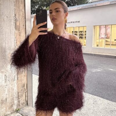 Blouse files taupe ou bordeaux 27204