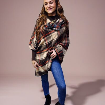 Poncho carreaux 27332