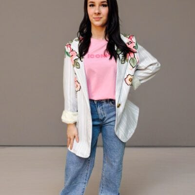 Veste tailleur fleurs 27503