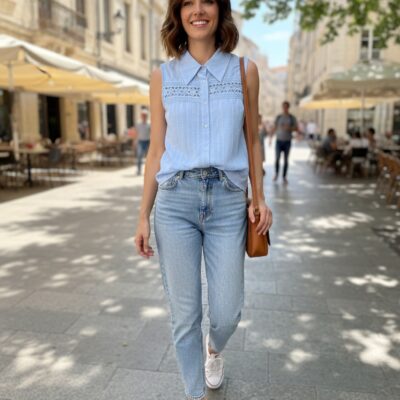 Chemise bleue ciel 25762