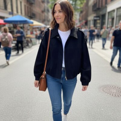 Veste oversize noire 27300