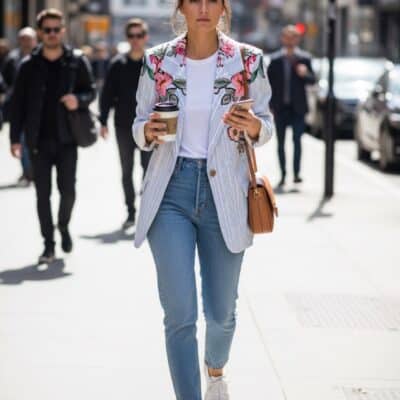 Veste tailleur fleurs 27503