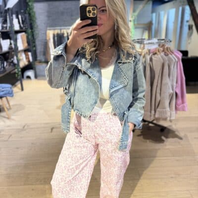 Pantalon fleurs roses 27555