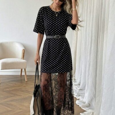 robe t-shirt pois