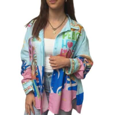 Chemise bleue PEACE 27636