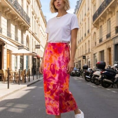 Jupe orange/fushia 27907
