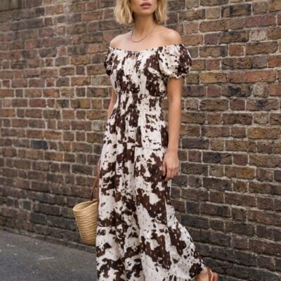 robe brune/beige 27885