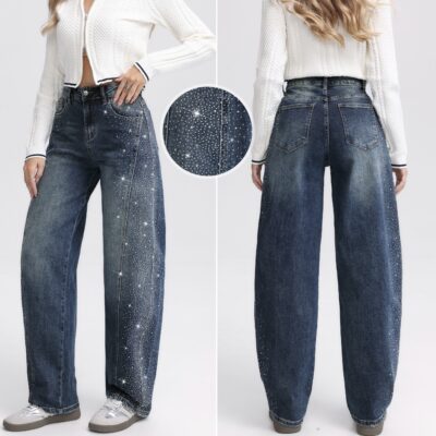 Jeans balloon strass 28050